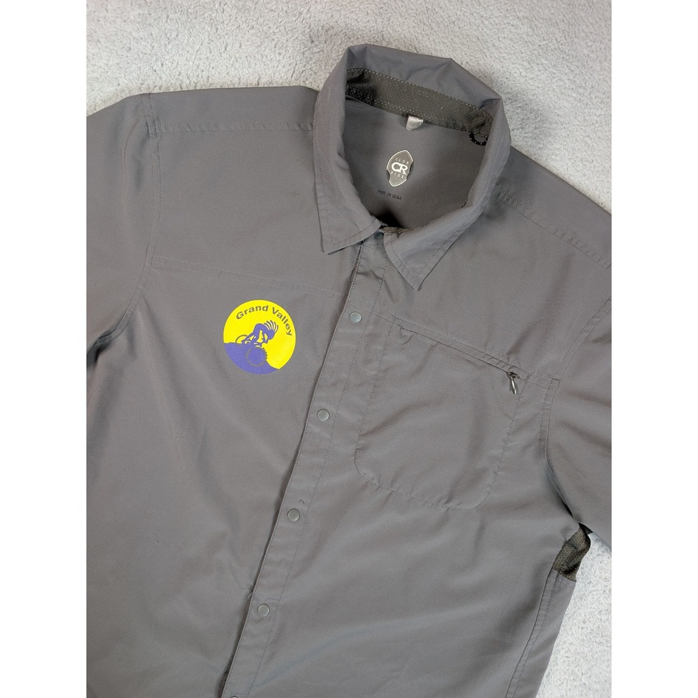 Club Ride Mens Gray Short Sleeve Cycling Shirt Grand Valley Graphic Large
